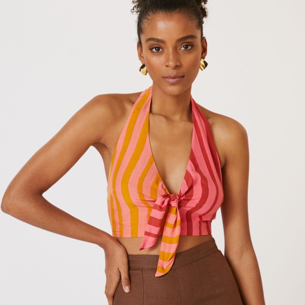 Farm Rio Stripe Halter Top